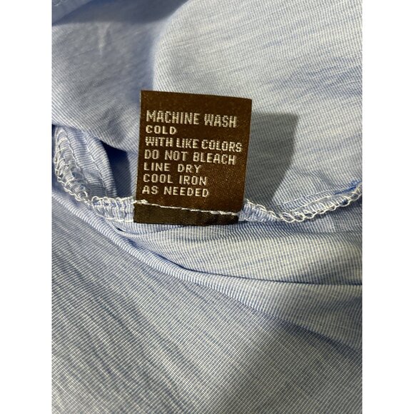 J. Mclaughlin Women's Top Blue Ruffled Bell Sleeve Cotton Stretch Career Size M - Picture 8 of 8